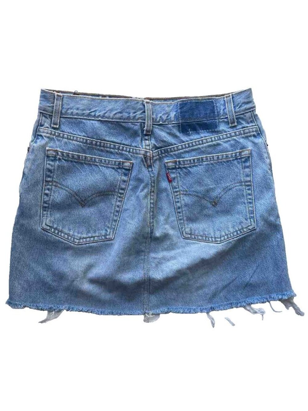After Party by Nasty Gal Drifter Denim Mini Skirt Raw Hem Size 25 & 29 NWOT - Picture 16 of 16